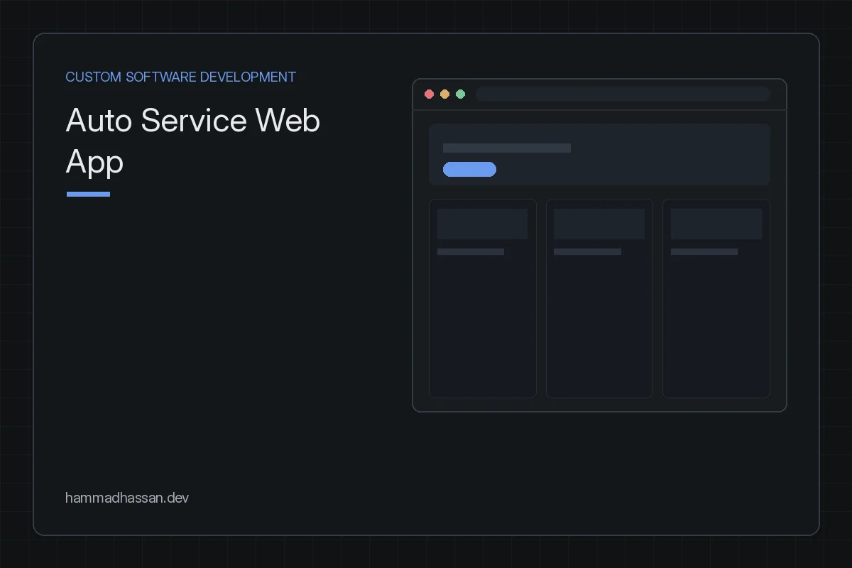 Auto Service Web App — service booking preview card
