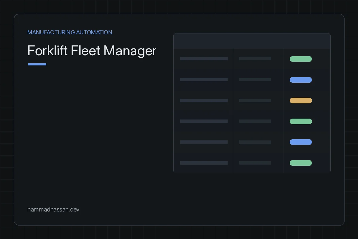 Forklift Fleet Manager — equipment records preview card