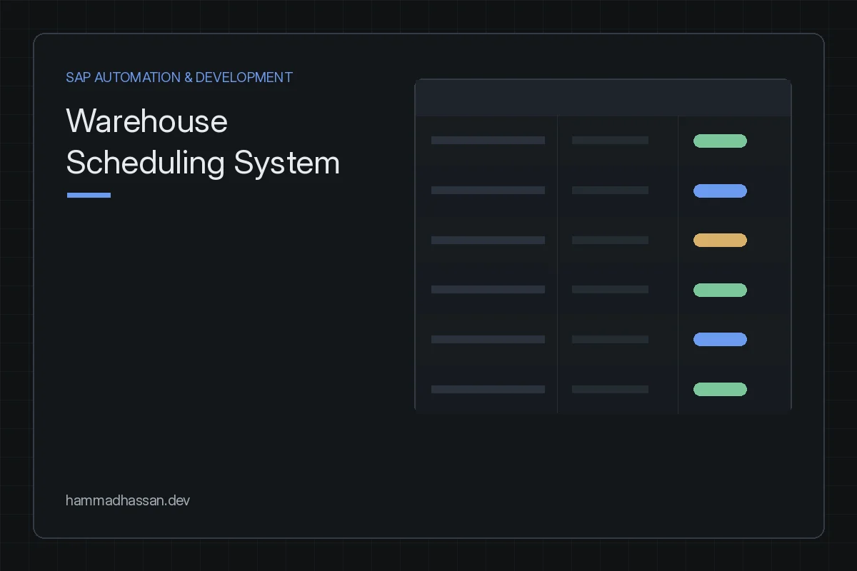 Warehouse Scheduling System — schedule view preview card